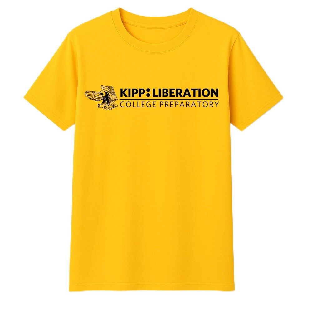 KIPP Liberation College Prep Youth Crewneck T-Shirt Gold Short Sleeve Size 10-12